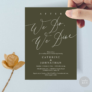 Invitation Après, nous dînons, Dîner Mariage et Danser