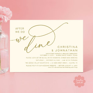 Invitation Après, Nous Dînons, Dîner Romantique Mariage