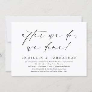 Invitation Après, on dîne, mariage elopement
