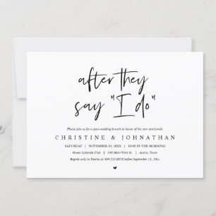 Invitation Après qu'ils disent que je FAIS, Post mariage Brun