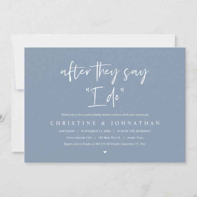 Invitation Après qu'ils disent que je FAIS, Post mariage Brun (Devant)