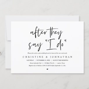 Invitation Après qu'ils disent que je FAIS, Post mariage Brun