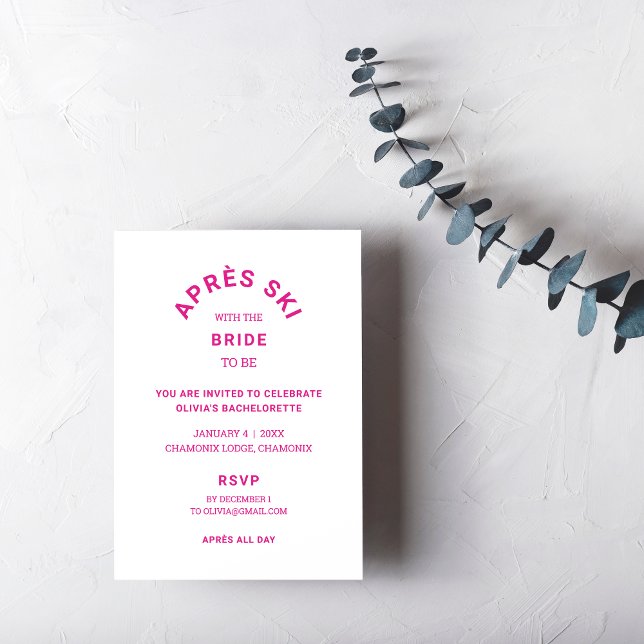 Invitation Après Ski Avec La Mariée Être Hot Rose Bachelorett (Créateur téléchargé)