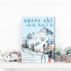 Invitation Apres Ski d'hiver Ski d'aquarelle Fête des mariées