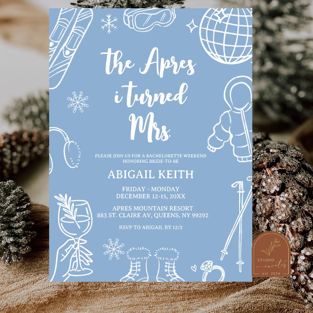 Invitation Apres Ski Weekend Itinerary Bachelorette Party (Créateur téléchargé)