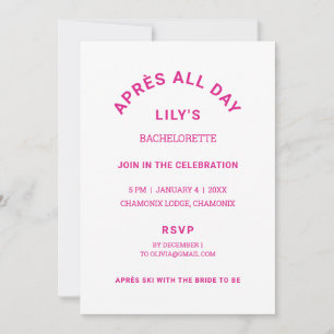 Invitation Après toute la journée Hot rose Bachelorette Thème