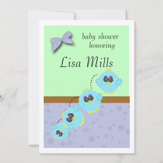 Invitation Aqua Baby Bird (Devant)