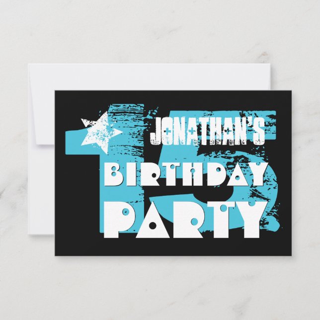 Invitation AQUA et BLACK 15e anniversaire Grunge Party (Devant)