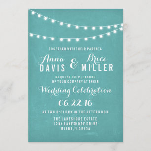Invitation Aqua Été String Mariage lumière invite