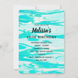 Invitation Aqua Green Pool Eau Arrière - plan Abstrait Annive