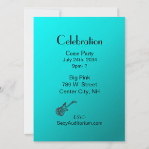 Invitation Aqua Guitare Party