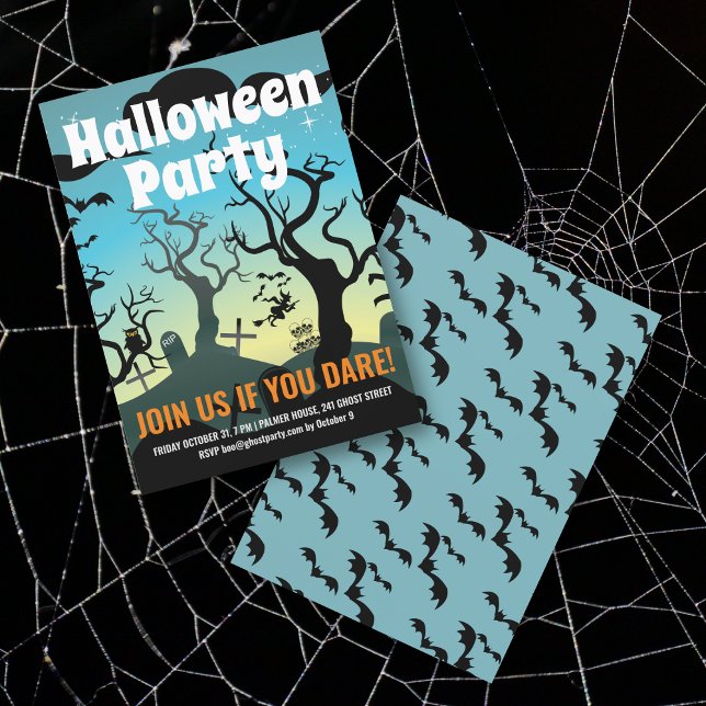 Invitation Aqua hantée cimetière fête d'Halloween (Créateur téléchargé)