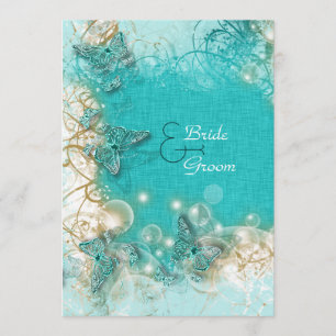 Invitation Aqua mariage blanc fiançailles anniversaire