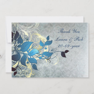 Invitation aqua mariage d'hiver Merci