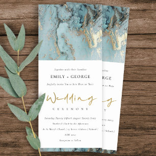 INVITATION AQUA MODERNE DUSKY BLUE FOIL OR AGATE MARIAGE