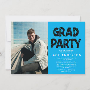 Invitation Aqua Paint Photo Graduation Party