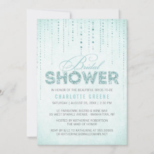 Invitation Aqua Parties scintillant Look nuptiale douche Invi