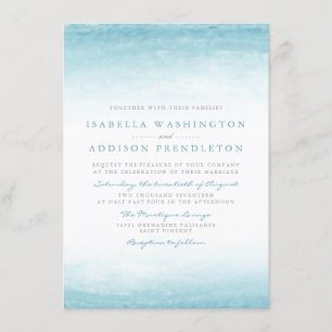 Invitation Aqua Tides   Mariage aquarelle