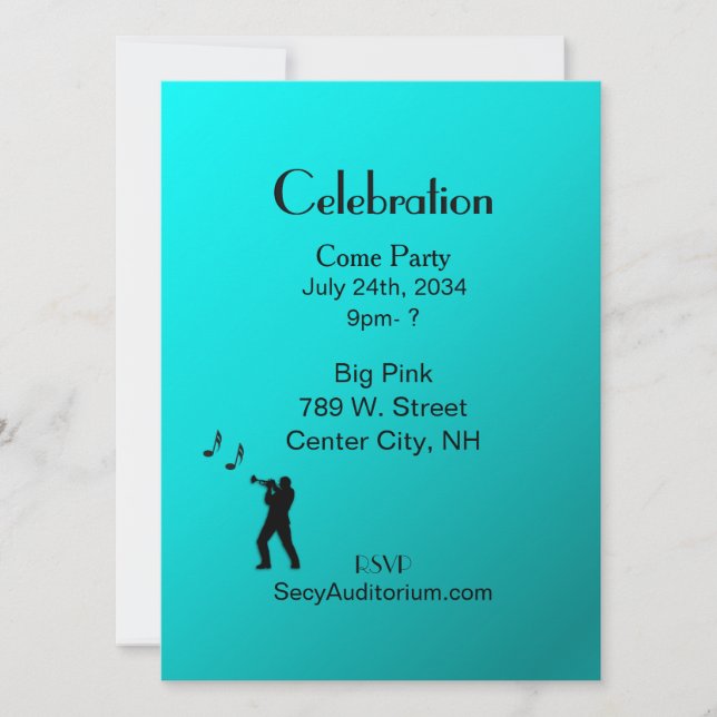 Invitation Aqua Trumpet Party (Devant)