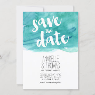 Invitation Aqua Watercolor Mariage Enregistrer la Date