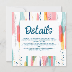 Invitation Aquarelle Abstraite couleur pinceau Détails du Mar