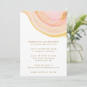 Invitation Aquarelle Abstraite Couples à vis rose