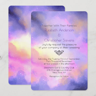 Invitation Aquarelle Abstraite - Elégant Mariage de conceptio