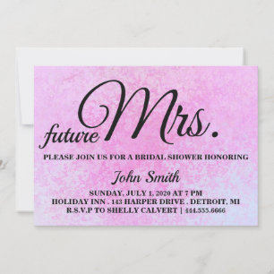 Invitation Aquarelle Abstraite Fête des mariées future Mme