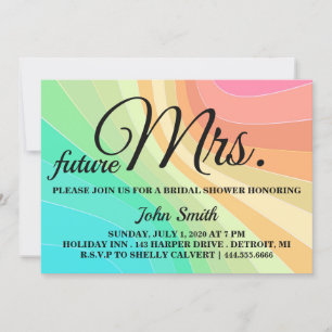 Invitation Aquarelle Abstraite Fête des mariées future Mme