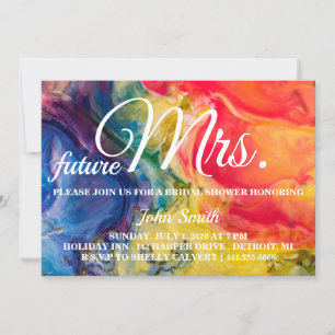 Invitation Aquarelle Abstraite Fête des mariées future Mme