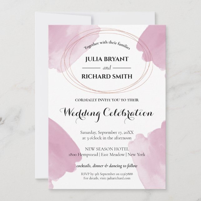 Invitation Aquarelle Abstraite | Mariage circulaire géométriq (Devant)