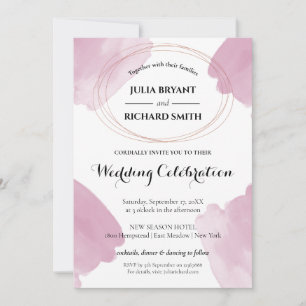 Invitation Aquarelle Abstraite Mariage circulaire géométriq