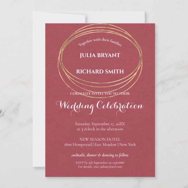 Invitation Aquarelle Abstraite | Mariage circulaire géométriq (Devant)