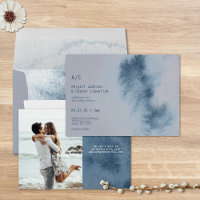 Aquarelle Abstraite moderne bleu ardoise bleu gris