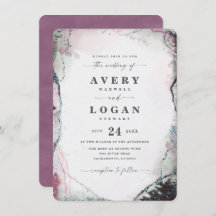 Aquarelle Abstraite moderne Mariage violet clair