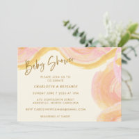 Aquarelle Abstraite Peinture Baby shower rose