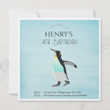 Aquarelle adorable Penguin Arctique Anniversaire