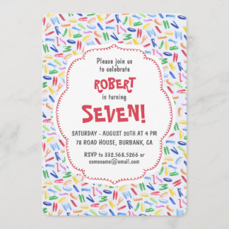 Invitation Aquarelle alphabet anniversaire de enfant personna