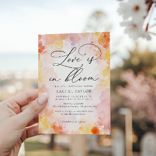Invitation Aquarelle Amour floral dans la Fête des mariées de
