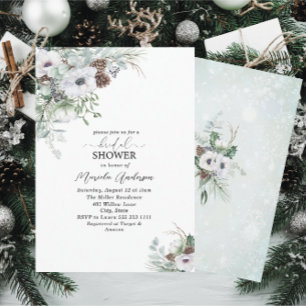 Invitation Aquarelle Anémones d'hiver Fleurs de nuptiale Show