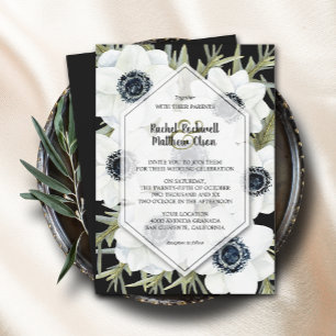 Invitation Aquarelle Anemones Mariage botanique