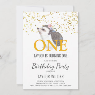 Invitation Aquarelle animale boisée 1er anniversaire Invitati