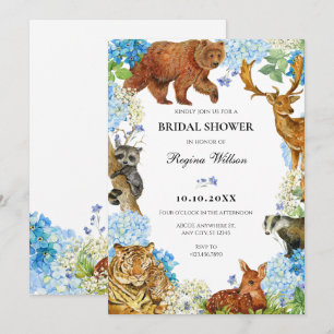 Invitation Aquarelle Animaux Floral Faune nuptiale