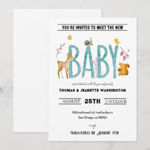 Invitation Aquarelle animaux - sip & see se rencontrer et sal
