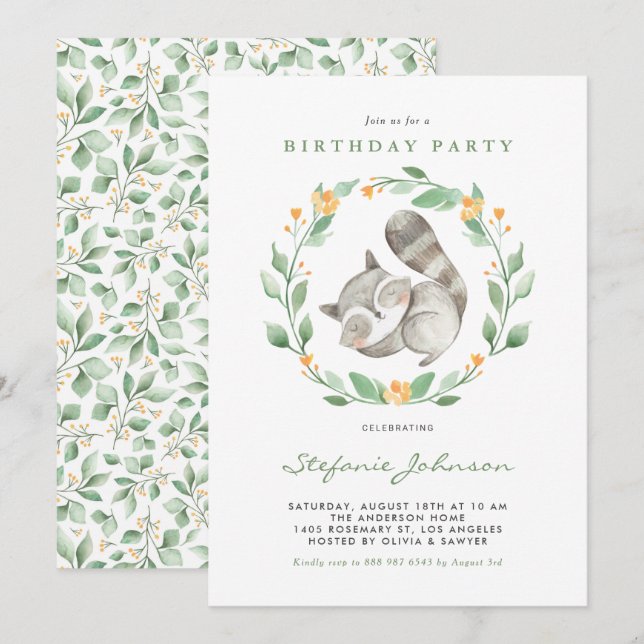 Invitation Aquarelle Anniversaire de enfant de couronnes pour (Devant / Derrière)