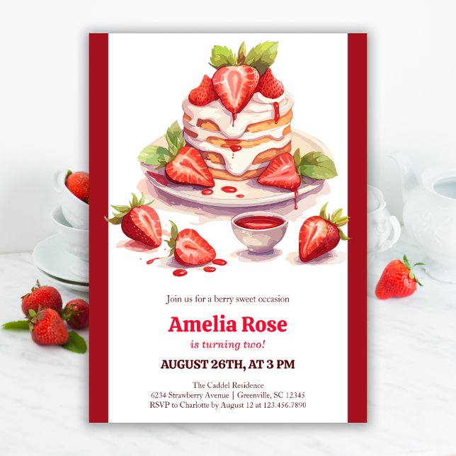 Invitation Aquarelle Anniversaire de enfant de pâtisserie aux (Créateur téléchargé)