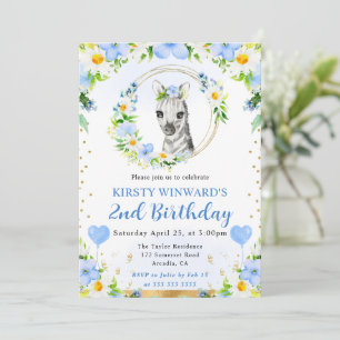 Invitation Aquarelle Anniversaire Enfants Zèbre Jungle Mignon