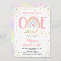 Aquarelle arc-en-ciel pastel fille 1er fête d'anni