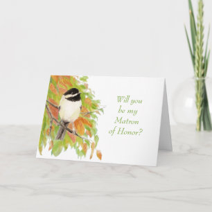 Invitation Aquarelle Automne Chickadee Matron d'Invitation d'