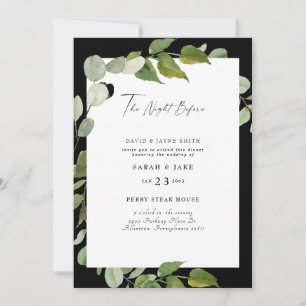 Invitation Aquarelle B/W Verdure La Nuit Avant